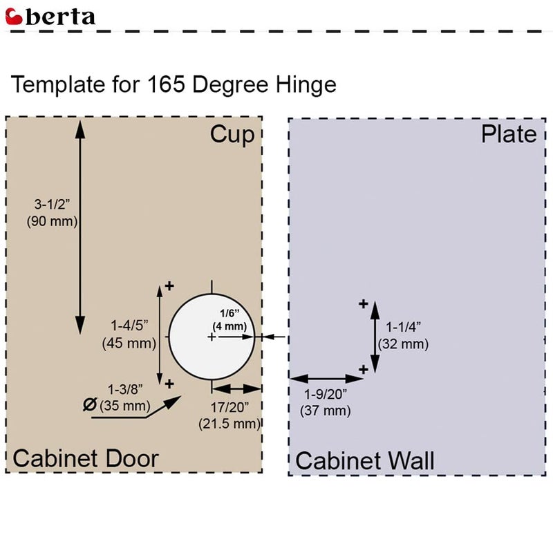 Berta (2 Pack) 165 Degree Lazy Susan Hinge, Frameless, CLIP ON Plate for Easy Installation, Self close, Multi-pivot Concealed hardware for Corner Kitchen Cabinet, Cupboard Folded, Folden Door, Closets - Image 4